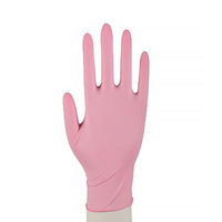 Rękawiczki nitrylowe - różowe - 100 szt.
